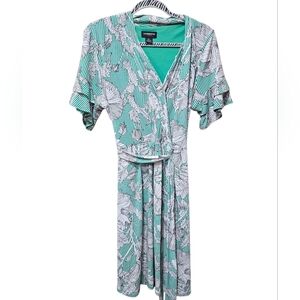 Liz Claiborne‎ Green and White Dress Size Extra Large